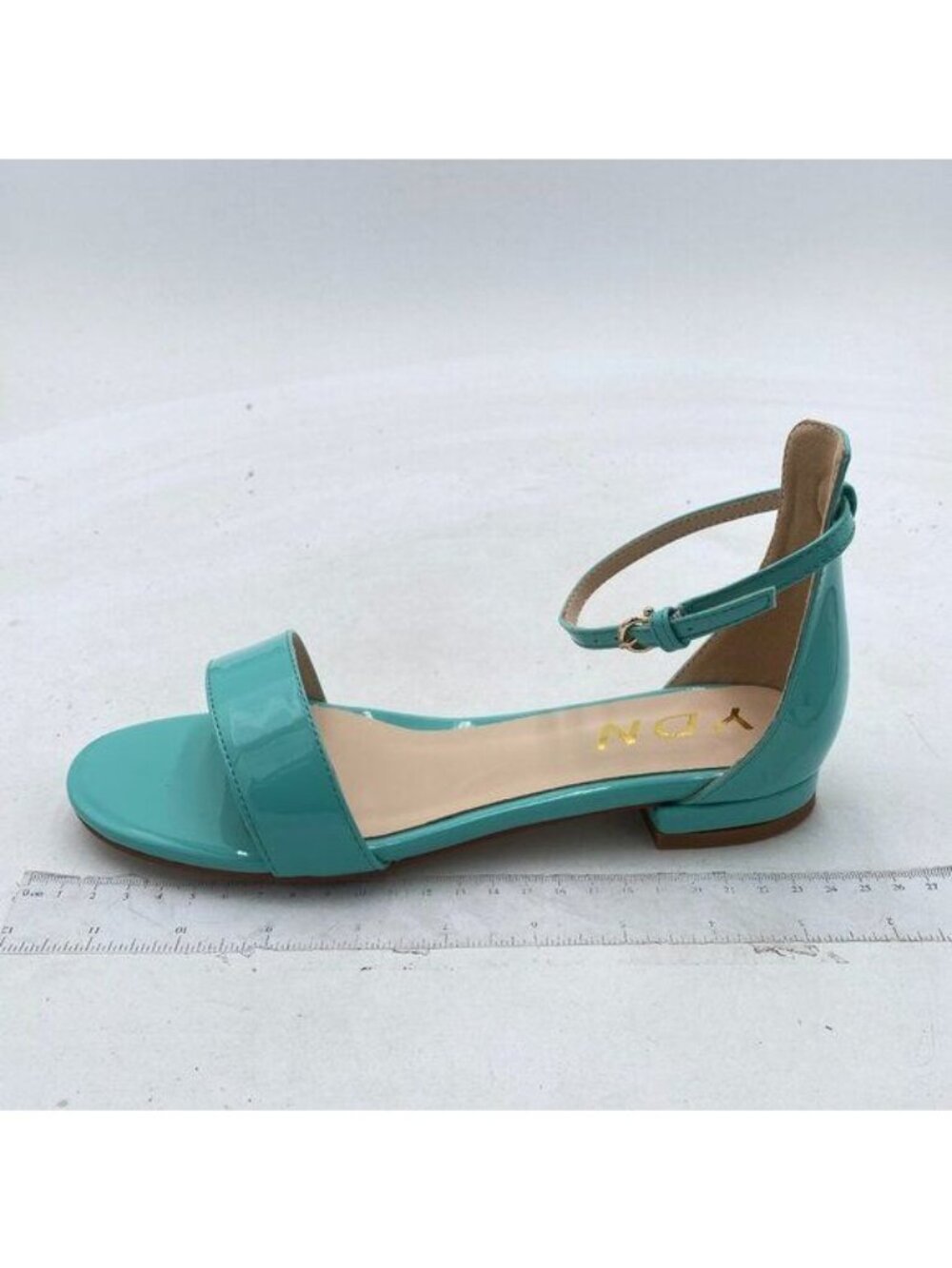 YDN Womens Chic Block Low Heel Sandals Open Toe Ankle Strap Patent Comfortable